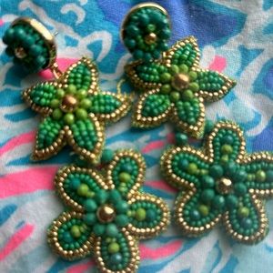 Lilly Pulitzer Green Flower earrings